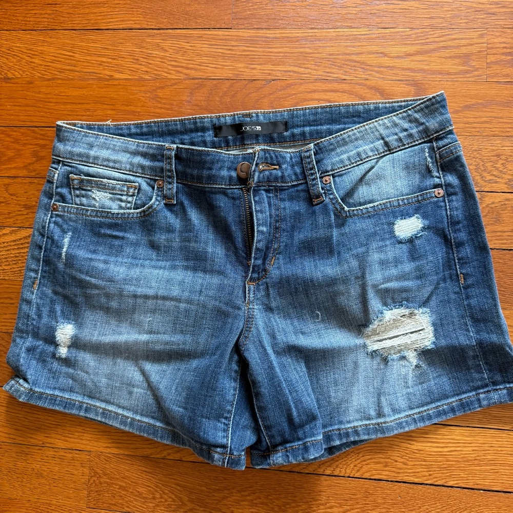 Joe's Jeans Blue Distressed Denim Shorts